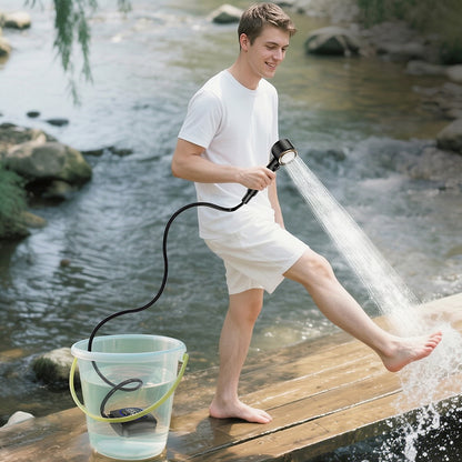 8000mAh Portable Camping Shower, IPX8 Waterproof Rechargeable Outdoor Shower Pump with Hose