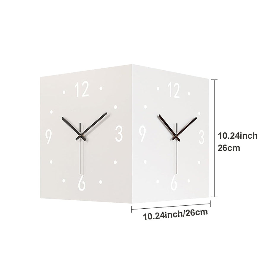 Nordic Dual‑Glow Corner Clock, Silent LED Wall Clock, Modern Minimalist Home Decor for Living Room Bedroom