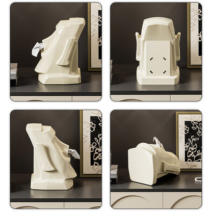 Creative Gypsum Tissue Box Multi-functional Living Room Entryway Easter Statue Bedroom Desk Headphone Stand