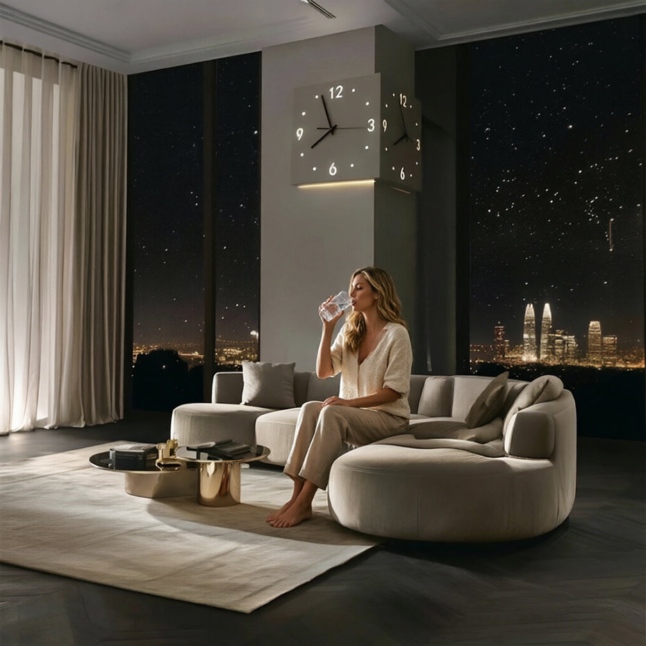 Nordic Dual‑Glow Corner Clock, Silent LED Wall Clock, Modern Minimalist Home Decor for Living Room Bedroom