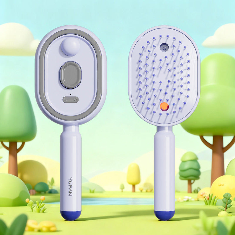 Electric Steam Hair Brush with Mist, Ionic Straightening Comb for Less Breakage &amp; No Residue, Smooth Shiny Hair Styling Tool