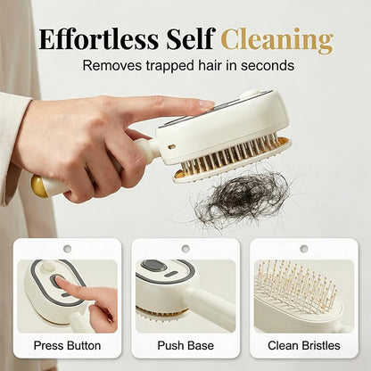 Electric Steam Hair Brush with Mist, Ionic Straightening Comb for Less Breakage &amp; No Residue, Smooth Shiny Hair Styling Tool