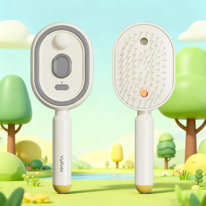 Electric Steam Hair Brush with Mist, Ionic Straightening Comb for Less Breakage &amp; No Residue, Smooth Shiny Hair Styling Tool