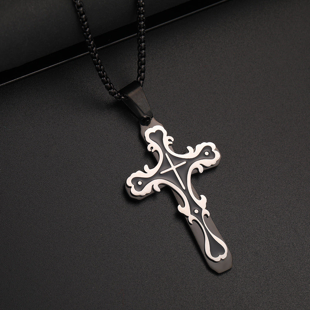 Mens Retro Cross Necklace